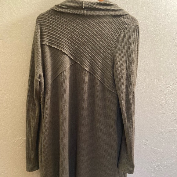 Long Green Ribbed Cardigan - Picture 5 of 5